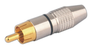 Conector RCA hembra metálico negro (dorado)